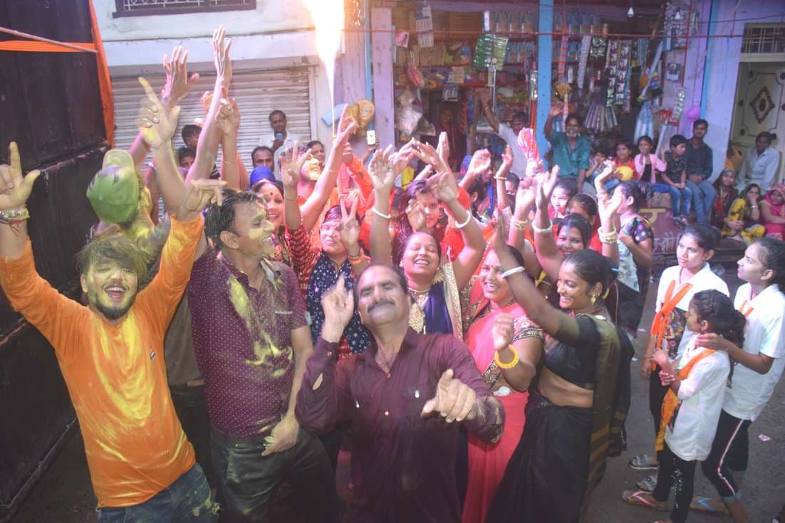 A pictorial tableau of the procession of Anant Chaturvedi in Jhalawar