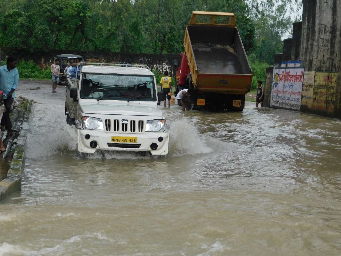 Movement was affected due to the water flowing in Podanala located on