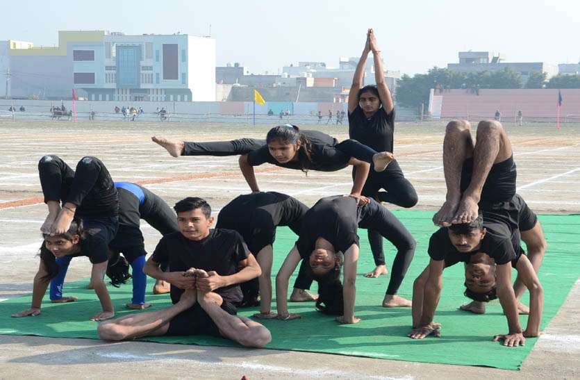 Importance of healthy body explained through yoga drill