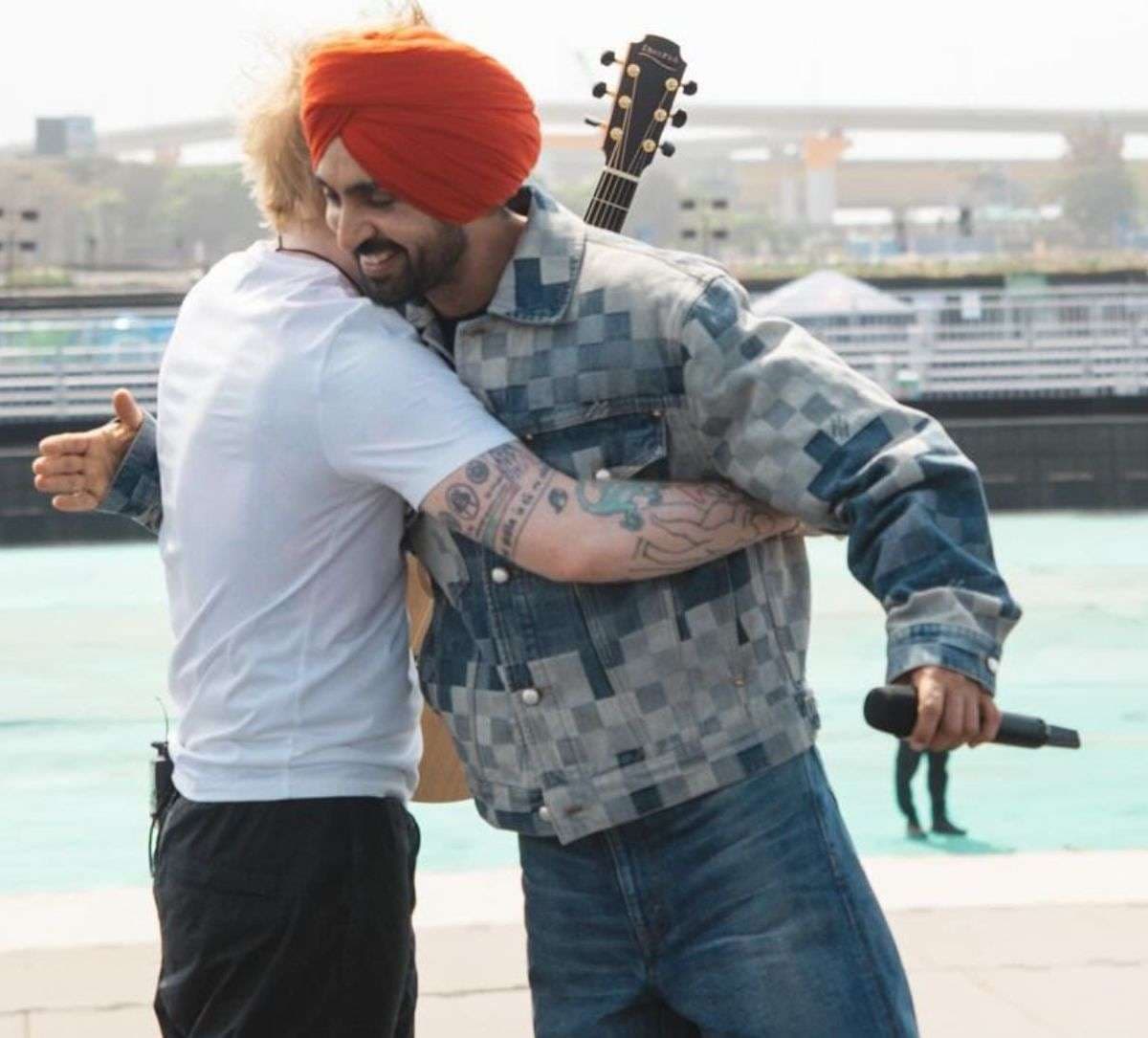 Diljit Dosanjh shares BTS photo with Hollywood singer Ed Sheeran