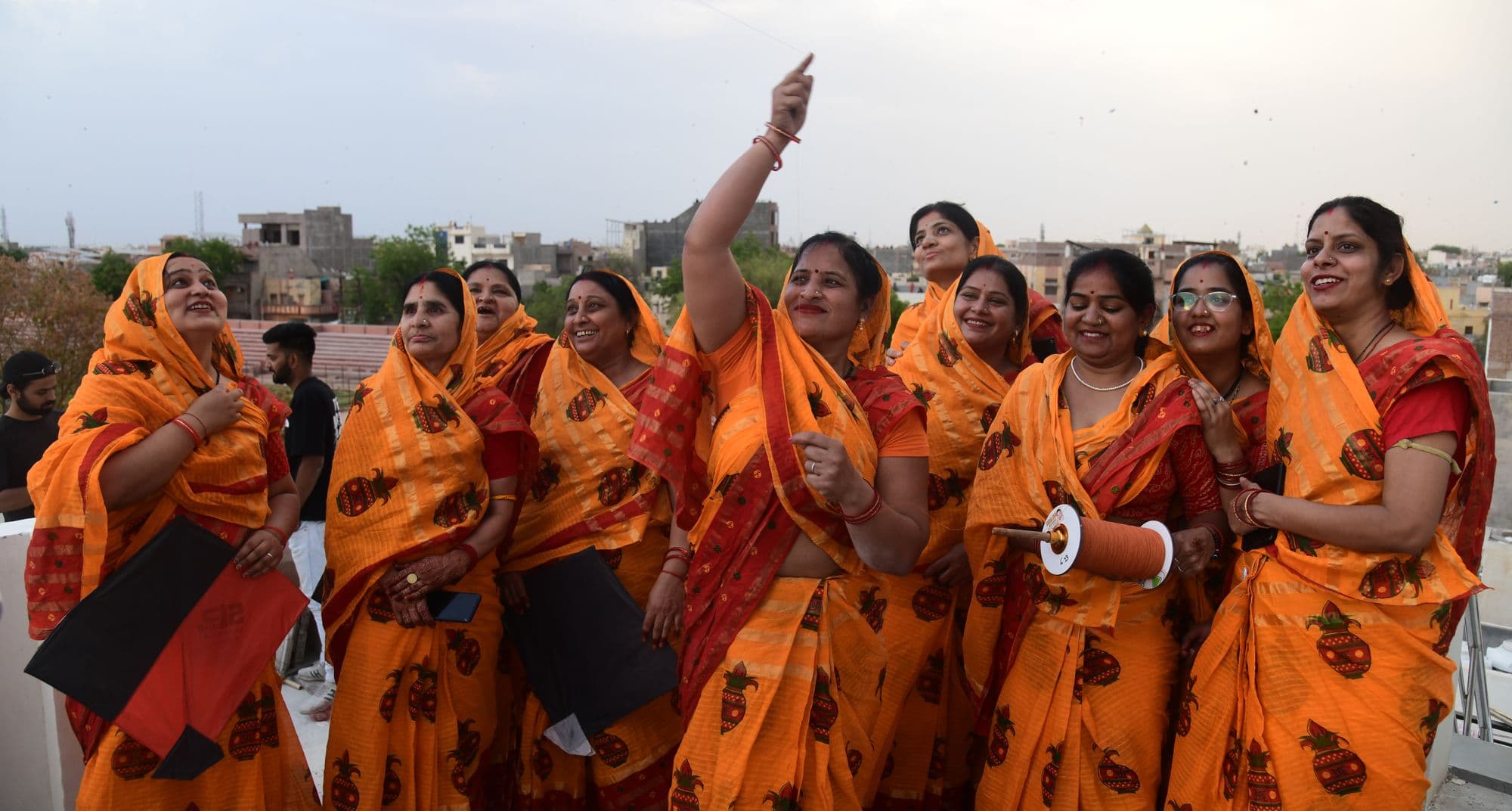 Kites decorated the sky with enthusiasm