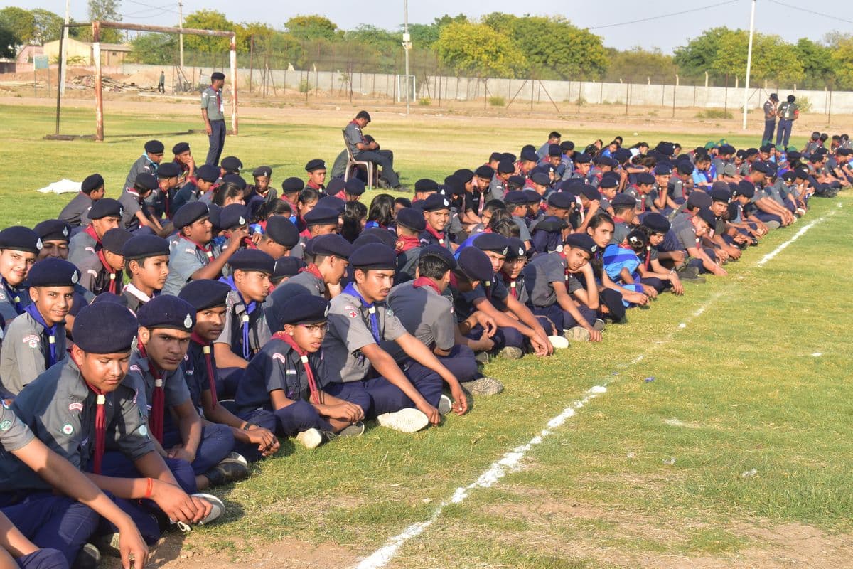 District level Diamond Jubilee Mini Jamboree of Scout Guide in the stadium