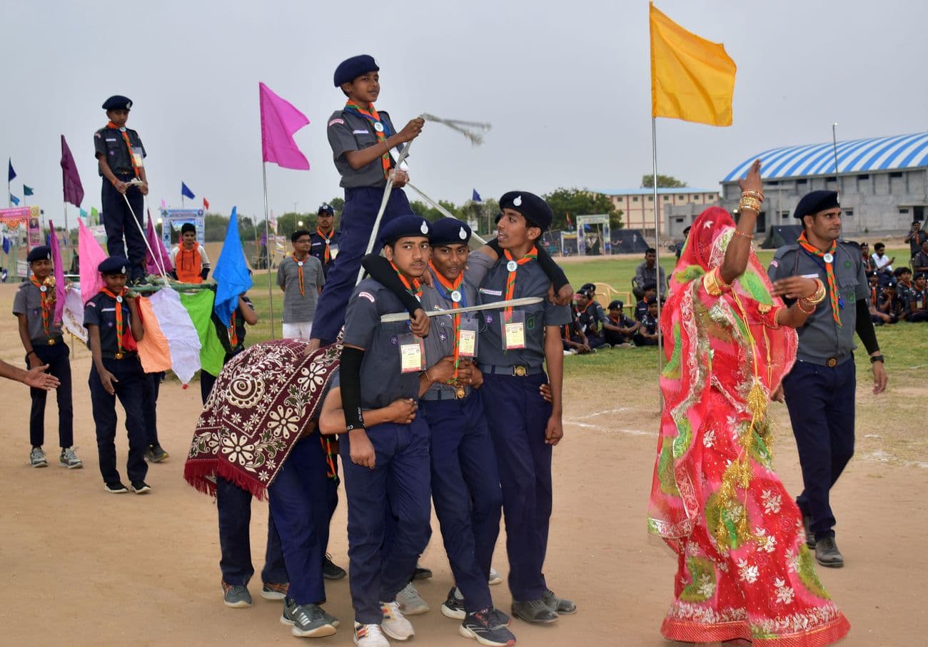 Cultural presentations in district level Diamond Jubilee Scout and Guide Competition Rally