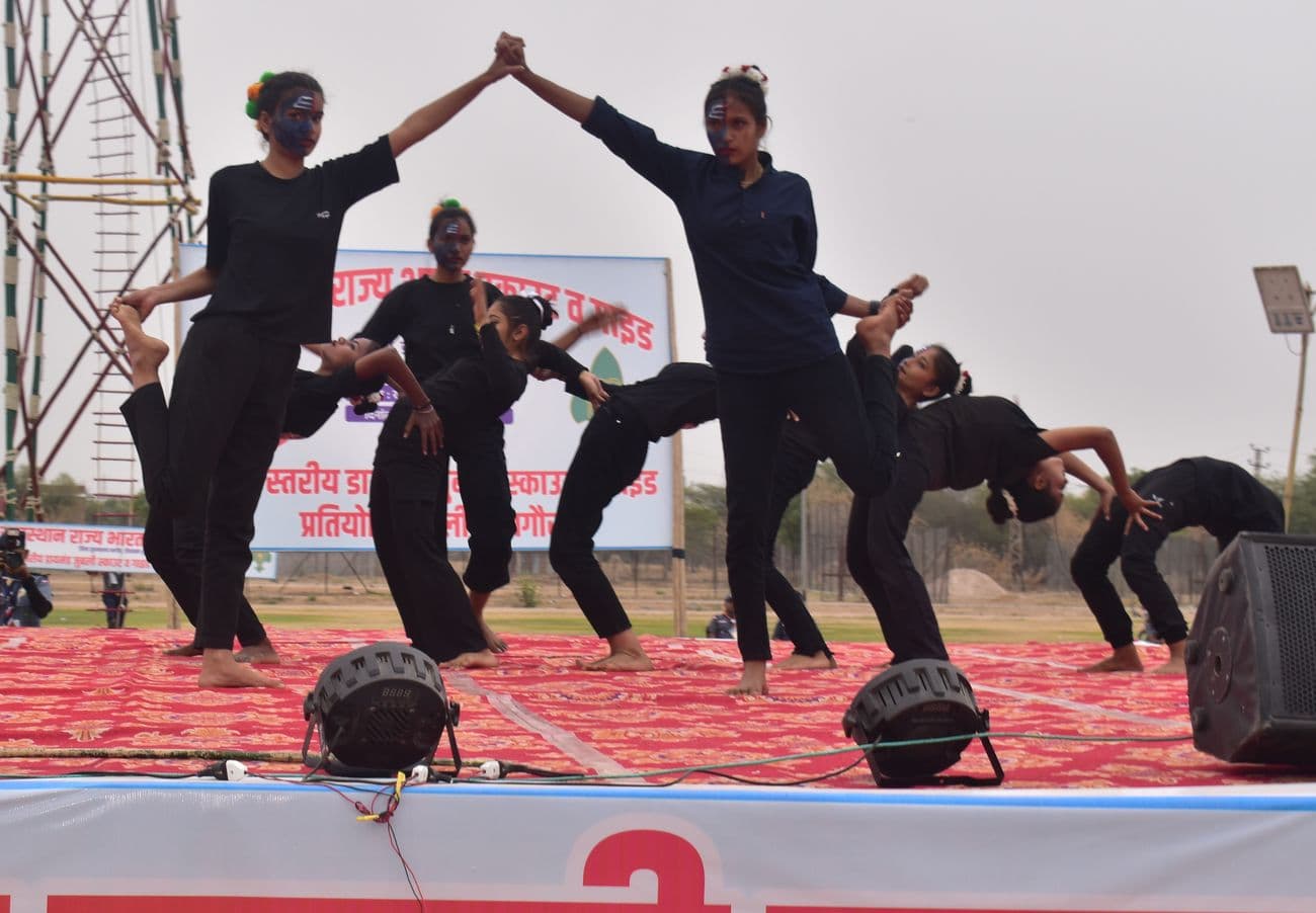 Cultural presentations in district level Diamond Jubilee Scout and Guide Competition Rally