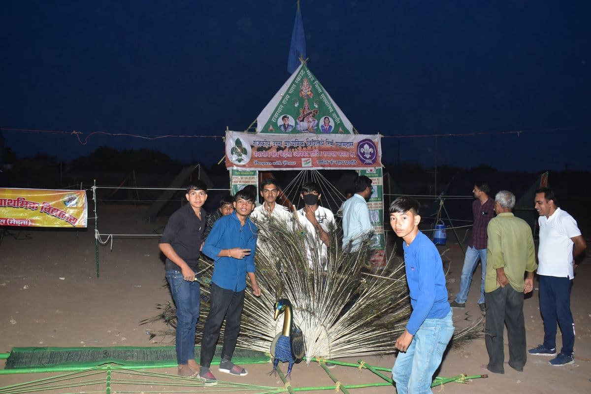 District level Diamond Jubilee Mini Jamboree of Scout Guide in the stadium