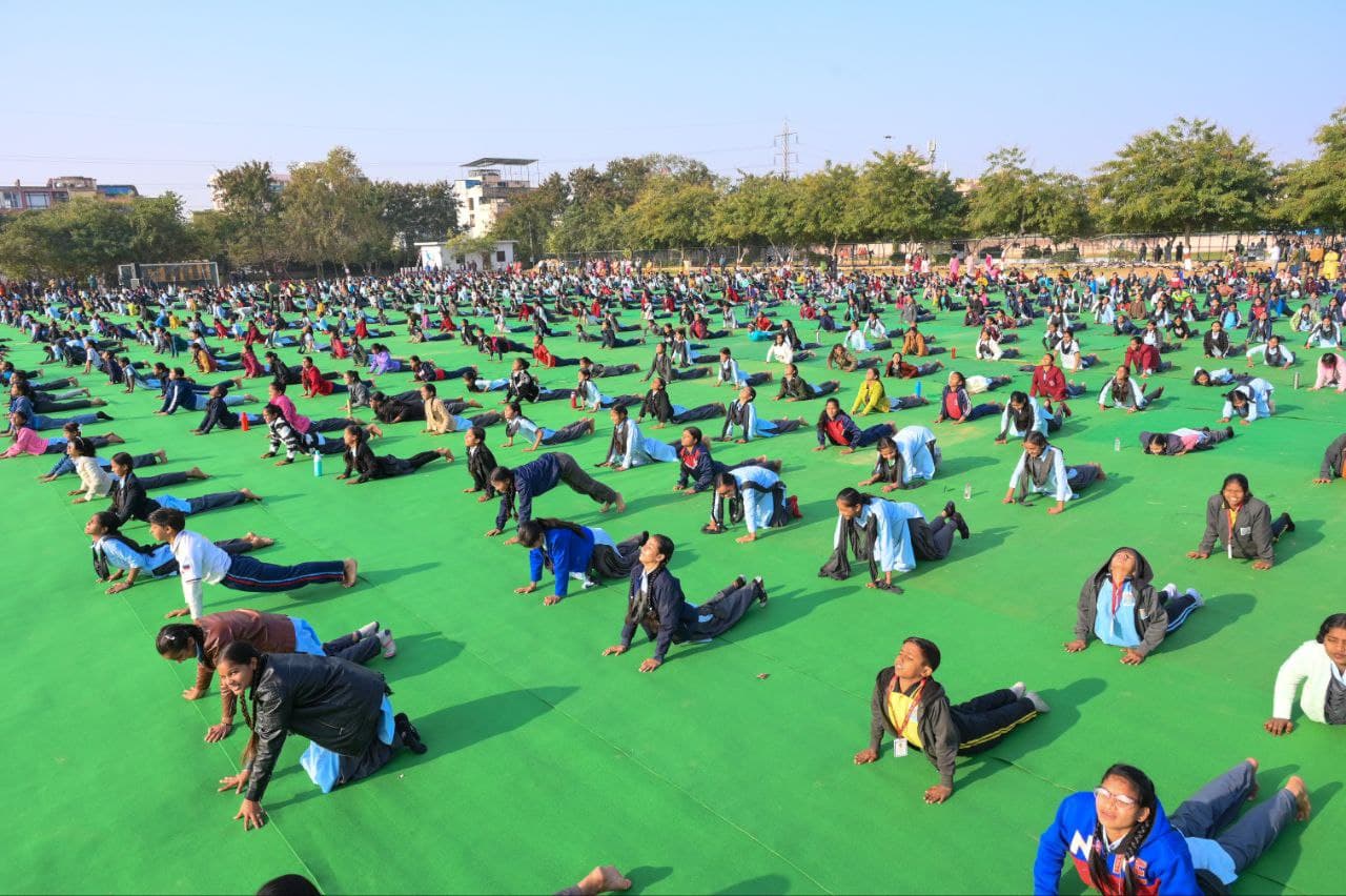 Surya namaskar on surya saptami 