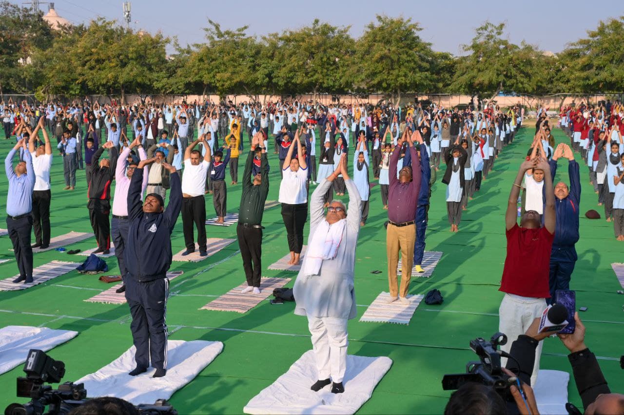 Surya namaskar on surya saptami 